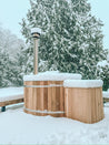 Hybrid heat cedar hot tub