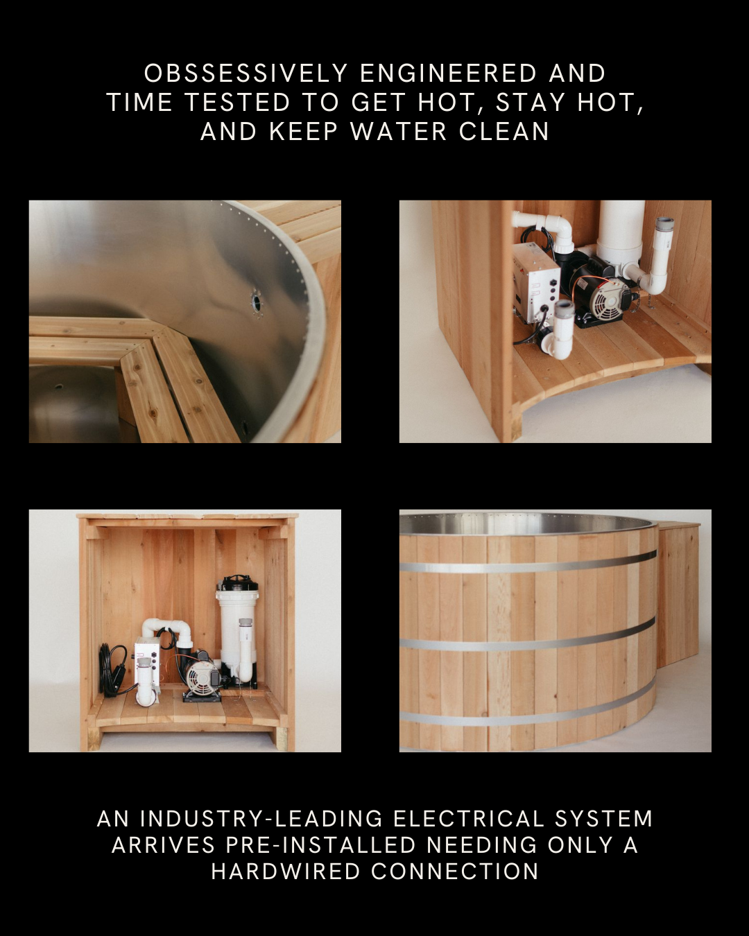 Electric Cedar Hot Tub Premium Outdoor Hot Tub – AlumiTubs