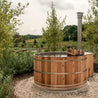 Cedar wood burning hot tub at Jenni Kayne home