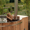 cedar hot tub with water in it