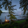 hot tubing near the lake in the forest 